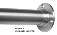 Absturzsicherung 33,7/2,0 mm, mit 3-Lochbefestigung, Länge wählbar, V2A