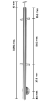 Lochblechpfosten 42,4/2,0mm, vorgesetzt, inkl. Rohrträger