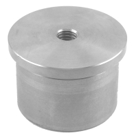 Endkappe flach, 33,7/2,0 mm, mit M8, langer Sockel