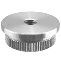 Endkappe flach für Rohr 33,7 x 2,0 mm, massiv, mit M8 - Gewinde