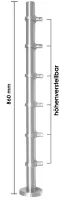 Edelstahlpfosten mit Traversenhalter höhenverstellbar