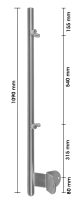 Eckpfosten seitlich, 4 Lochblechhalter, Sonderanfertigung, V2A