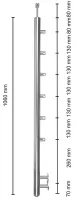 Relinggeländerpfosten mit Rohrdurchmesser 33,7mm