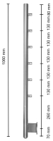 Geländerpfosten vorgesetzt, 42,4/2,0 mm, inkl. Traversenhalter, Sonderanfertigung