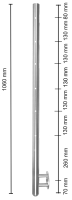 Pfosten 42,4 mm, seitlich, mit Durchgangsbohrungen