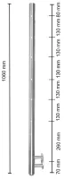 Mittelpfosten 42,4 mm, vorgesetzt, für Seil 4mm oder 6mm