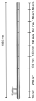 Pfosten 42,4mm, RECHTS, einseitige Bohrungen