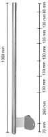 Eckpfosten 42,4 mm, seitlich, mit Eck-Bohrungen