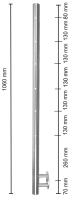 Mittelpfosten 42,4 mm, vorgesetzt, für Seil 4mm oder 6mm