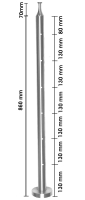 Mittelpfosten 33,7/2,0 mm, für Seil 4mm oder 6mm