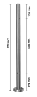 Eckpfosten (90°) 42,4/2,0mm, aufgesetzt, 4xFließbohrgewinde M6