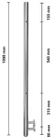 Edelstahlpfosten mit 2x Gewinde - seitlich
