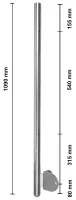 Eck-Wandpfosten 42,4/2,0 mm, 4x Fließbohrgewinde M8