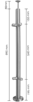 Eck-Lochblechpfosten 42,4/2,0mm, aufgesetzt, inkl. Rohrträger