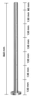 Edelstahlpfosten 42,4 mm, aufgesetzt, M6-Gewinde