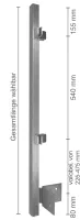 Eck-Pfosten, 40/40/2,0 mm, vorgesetzt, mit 4 Blechhalter