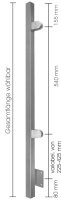 Geländerpfosten vorgesetzt, 40/40/2,0 mm, Links, mit 2 Blechhalter