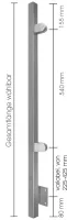 Vierkant-Geländerpfosten 40/40 mit 2 Glasklemmen Links