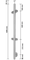 Glasgeländerbausatz-Zusatzpfosten