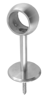 Handlaufstütze mit Ring 33,7 mm, inkl. Stockschraube + Dübel, V2A