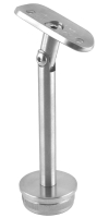 Handlaufstütze bew., 42,4/2,0 mm, Stift 12 mm, Kappe flach, Länge ca. 123 mm, V2A