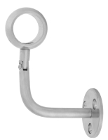 Handlaufträger mit Ring 33,7 mm, schwenkbar mit Gelenk, V2A