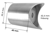 Muffe (42,4 mm), einseitige Fräsung 42,4 mm, zum Anschrauben, V2A
