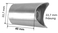 Muffe (33,7 mm), einseitige Fräsung 33,7 mm, zum Anschrauben, V2A