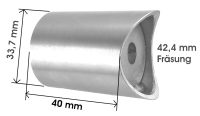 Muffe (33,7 mm), einseitige Fräsung 42,4 mm, zum Anschrauben, V2A