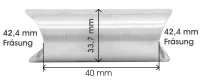 Muffe (Durchmesser 33,7 mm), Fräsungen: 42,4 - 42,4 mm, V2A