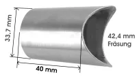 Muffe (Durchmesser 33,7 mm), einseitige Fräsung 42,4 mm