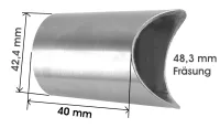 Muffe (Durchmesser 42,4 mm), einseitige Fräsung 48,3 mm
