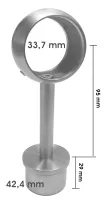 Rohrträger starr mit Ring (33,7 mm), für Pfosten 42,4/2,0 mm