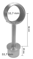 Rohrträger starr mit Ring (33,7 mm), für Pfosten 33,7/2,0 mm, Kappe flach
