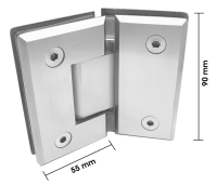 Edelstahl-Scharnier, Winkel: 45 Grad, beidseitig ca. 55/90 mm