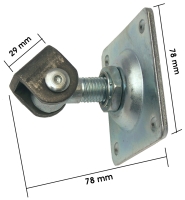 Eisen-Torband M16, teilverzinkt, Anschraubplatte ca. 78/78 mm