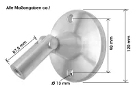 Wandanschluss 120/10 mm für Vordachsysteme, mit M12