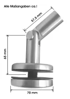 Glaspunkthalter 70 mm für Vordachsysteme, mit M12, V2A