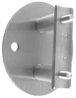 Wandhalterung (oval) 120/100/6 mm, für Pfosten 42,4 mm, V2A
