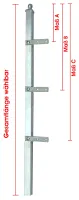 Zaunpfosten 60/60mm zum Einbetonieren