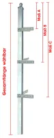 60x60 mm Zaunpfosten zum Einbetonieren