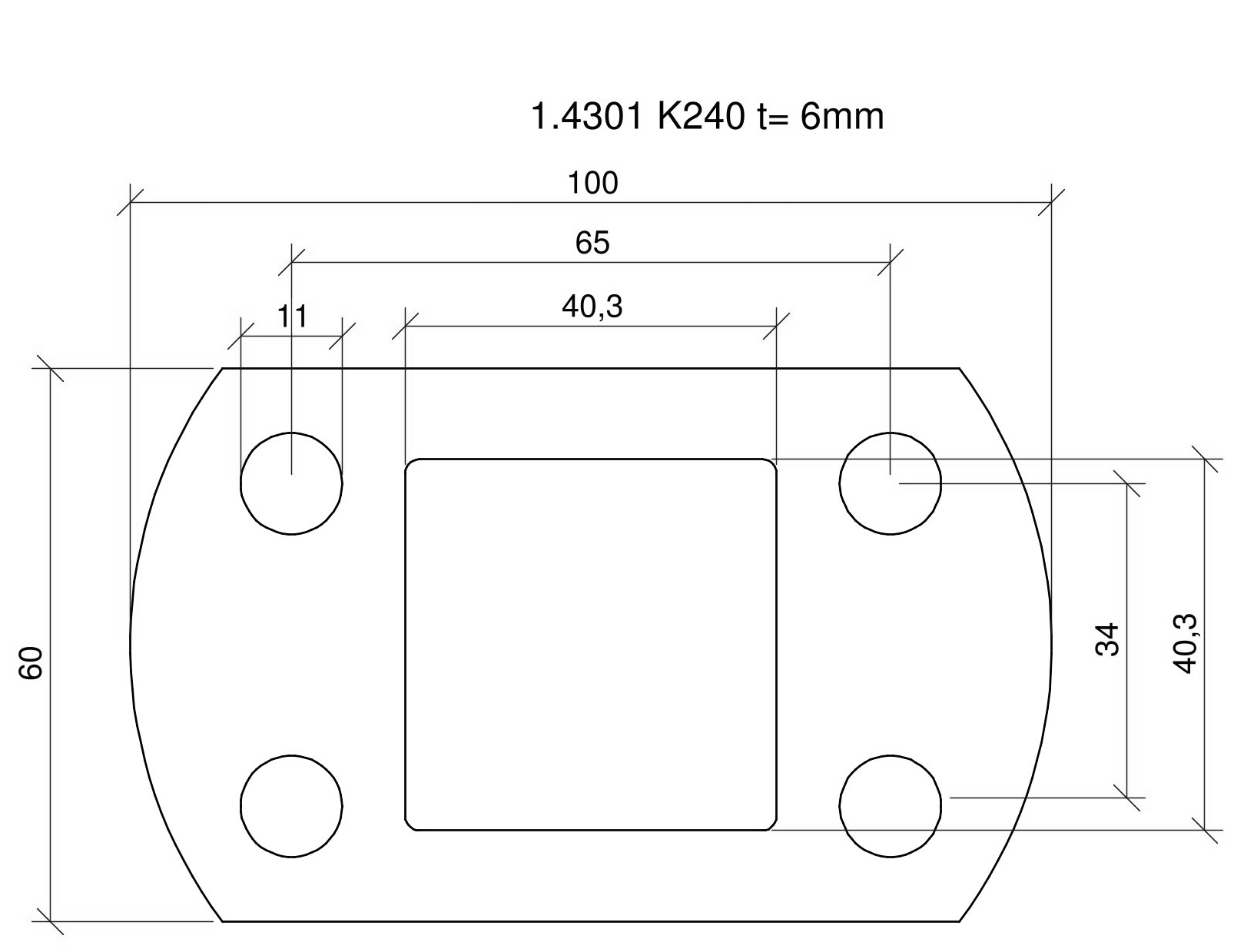 Ankerplatte rechteckig