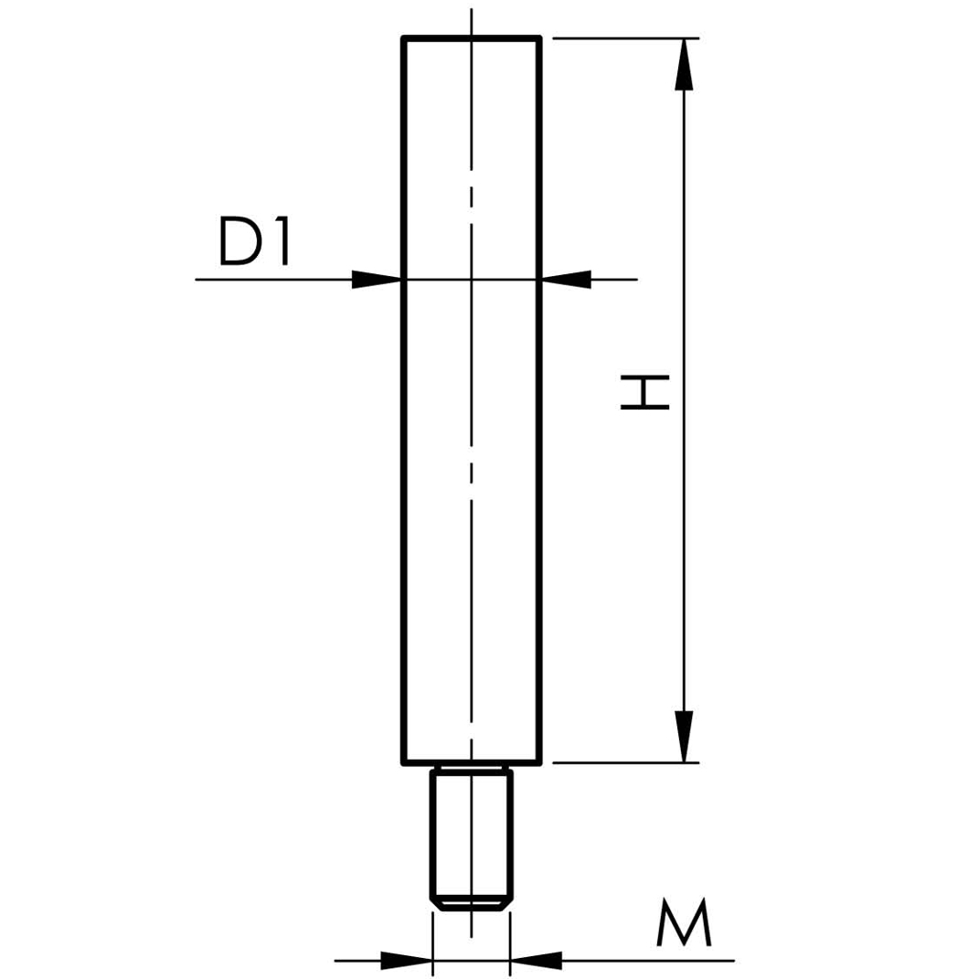 Edelstahl Aufsatzstift mit Länge 68 mm