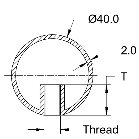 Edelstahlkugel mit Durchmesser 40 mm