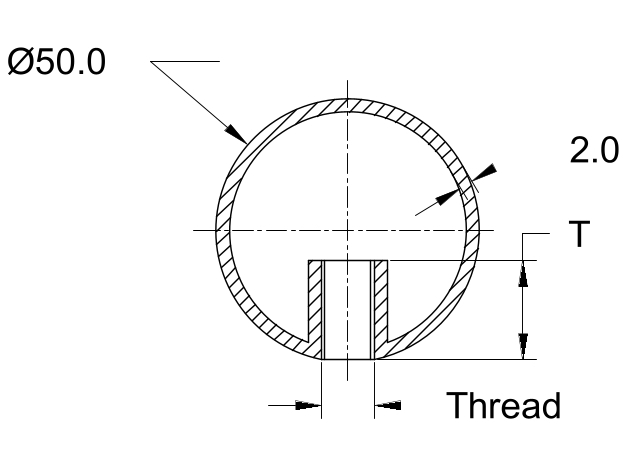 Edelstahlkugel mit Durchmesser 50 mm
