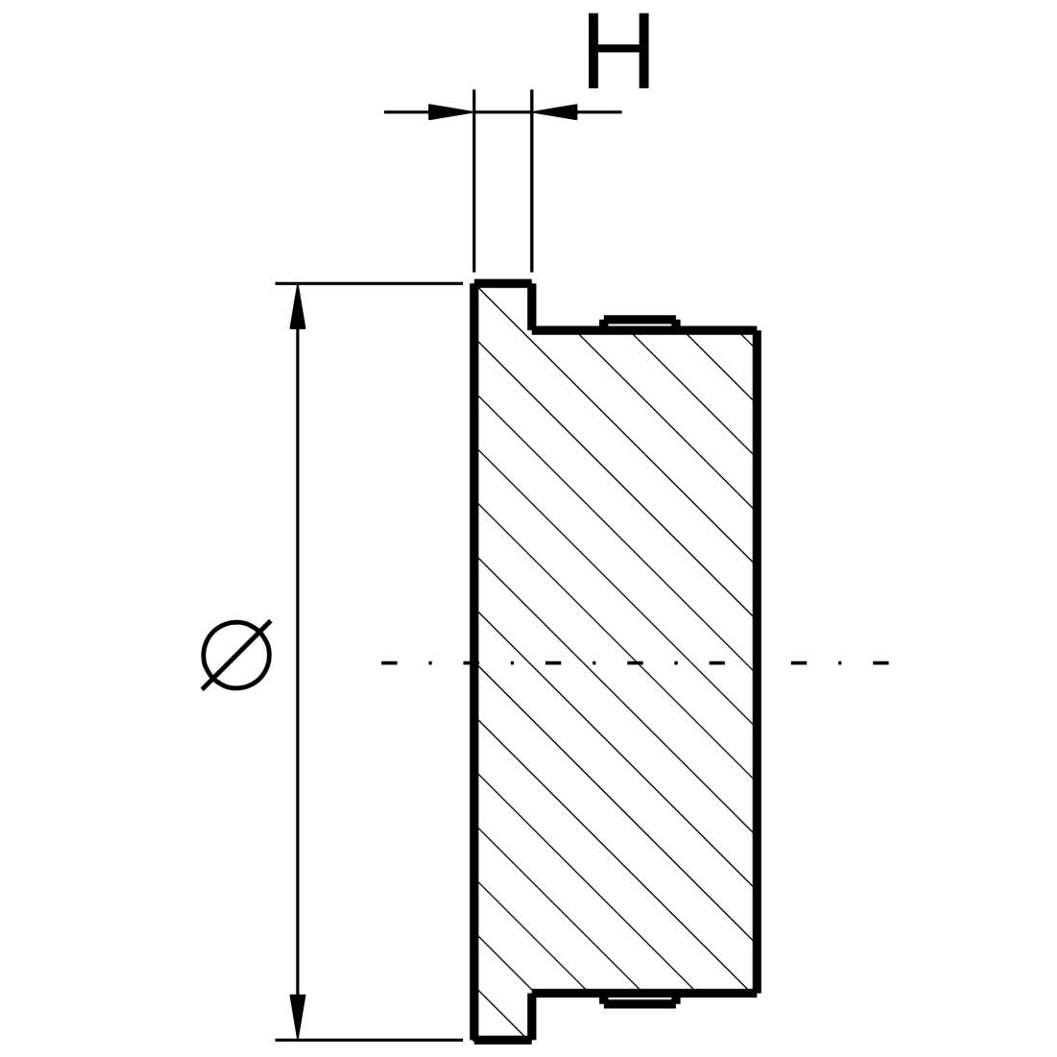 Edelstahl Einschlagkappe flach für Rohr 33,7 x 2,0 mm