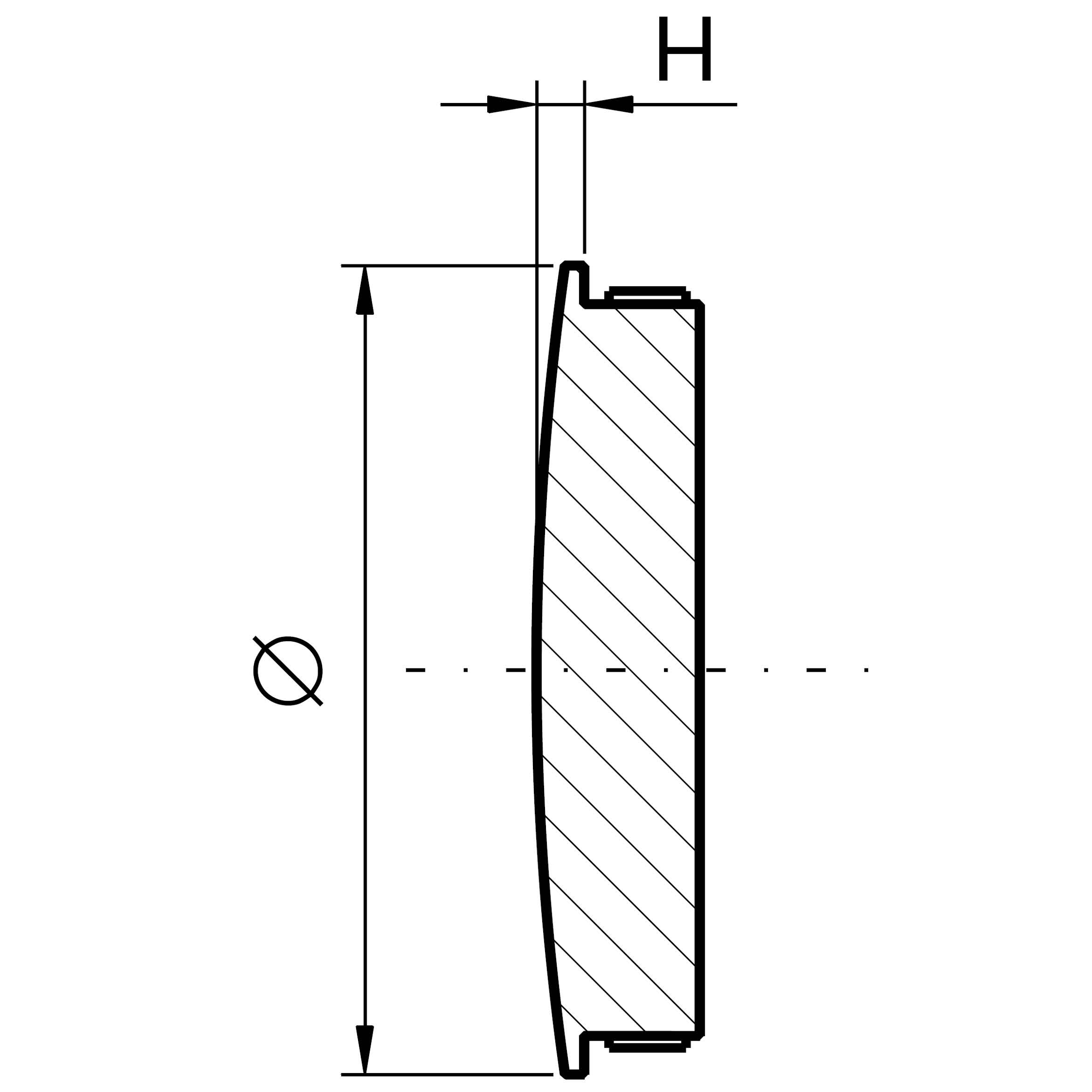 Einschlagkappe gewölbt für Rohr 33,7 x 2,0 mm