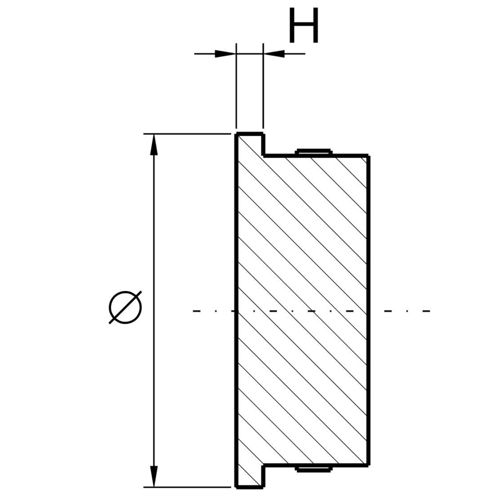 Massive flache Endkappe für Rohr 42,4 x 2,0 mm