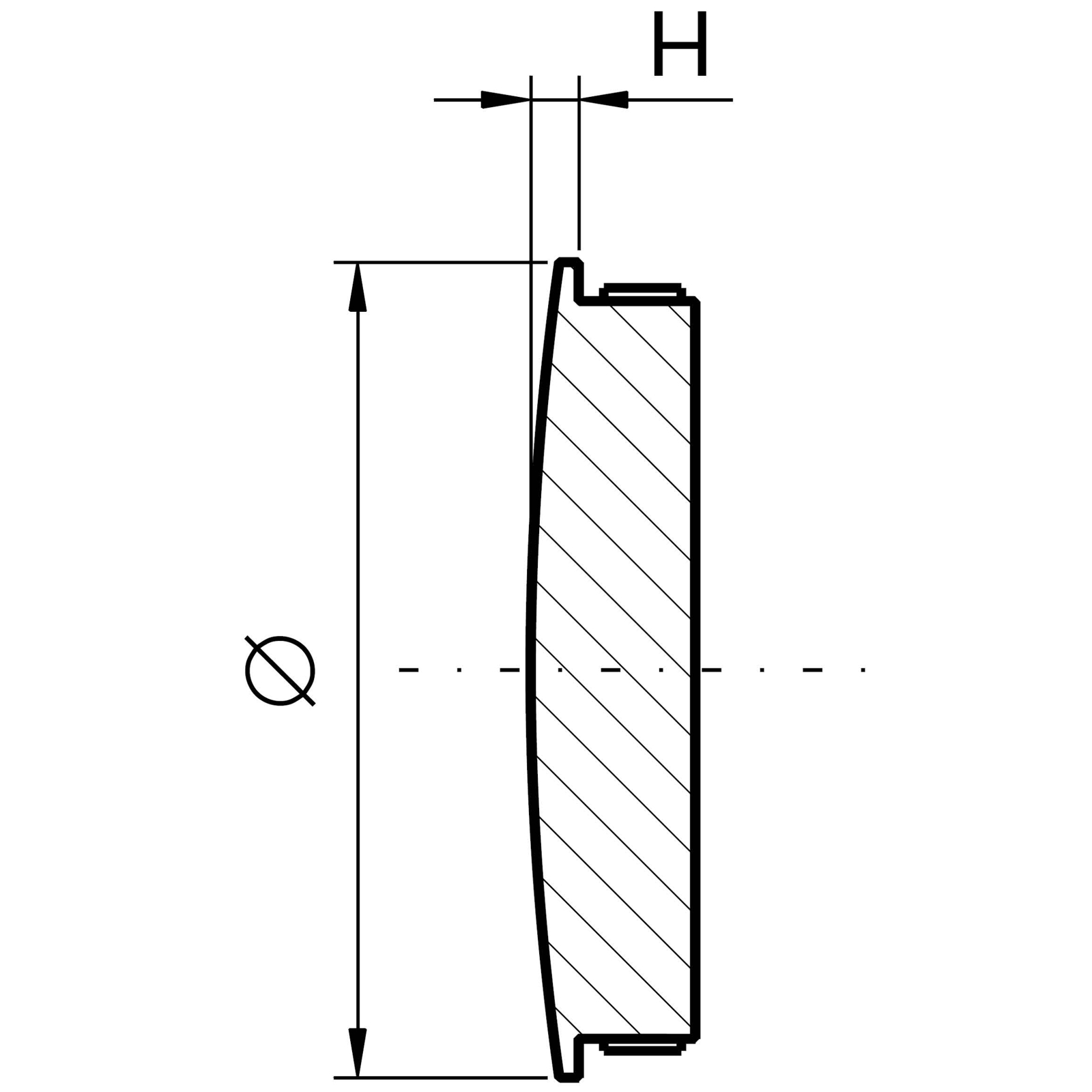 Kappe gewölbt massiv für Rohr 42,4 x 2,0 mm