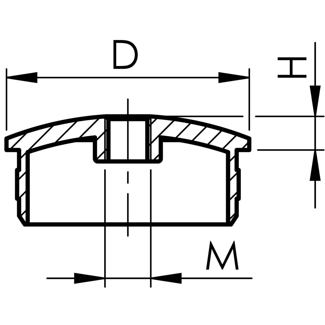 Kappe gewölbt für Rohr 42,4 mm